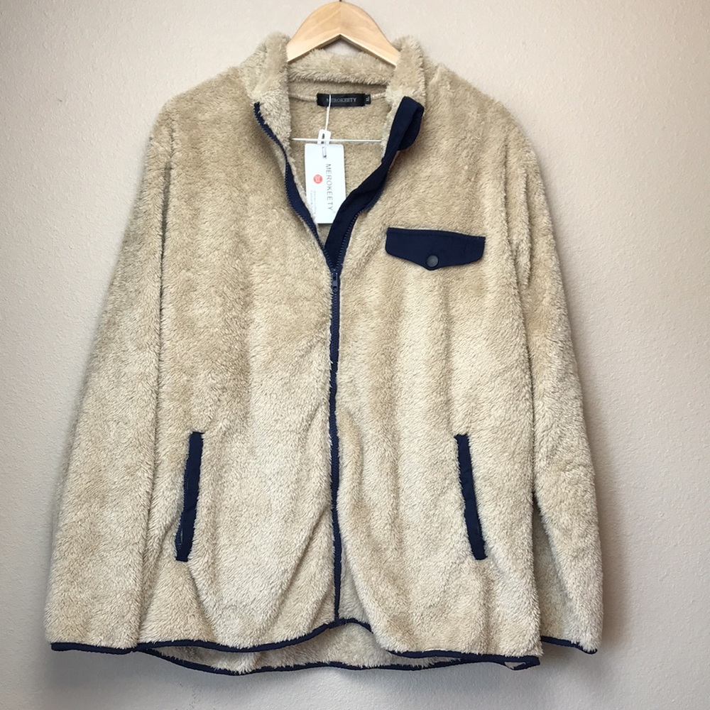 Merokeety | Fleece Full Zip Fleece Sweater